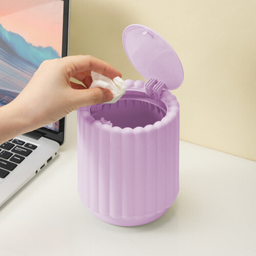 Mini papelera de escritorio con tapa, 1,5 L