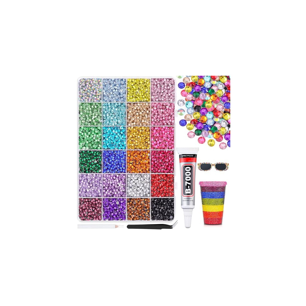 12600pcs 4mm Multicolor Resin Rhinestones for Crafting, Clothing, Tumblers, Shoes, Fabric, Nail Art â Compatible with B7000 Glue