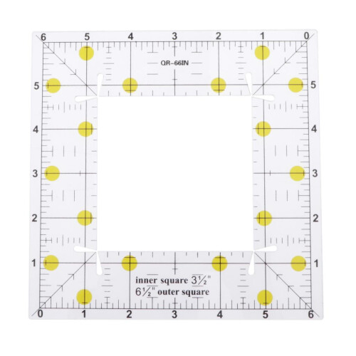 Patchwork Ruler 6 inch x 6 inch, Transparent - Acrylic Patchwork Ruler, Quilting