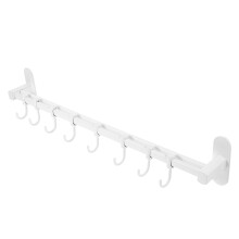 Colgador de ollas de aluminio de doble barra para montaje en pared de cocina (1 juego)