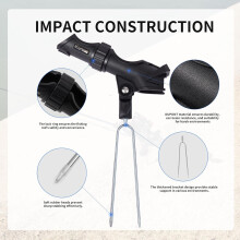 360 Adjustable Fishing Rod Holder with GentleGrip & PowerLock, Bank Shore Fishing Gear for Men Women Anglers