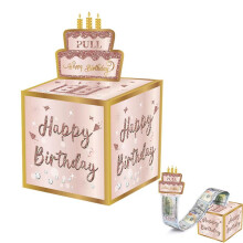 Tirelire d'anniversaire pour offrir de l'argent – Boîte cadeau surprise avec sachets transparents, convient aux enfants et aux adultes