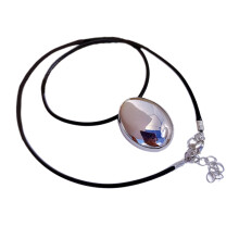 Elegante metalen ovale halsketting met geometrische hanger, stijlvol accessoire, verstelbare sleutelbeenketting