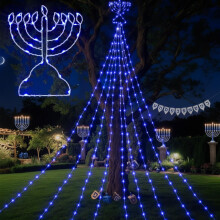 Udendørs Hanukkah Menorah Blå LED 3,7 m
