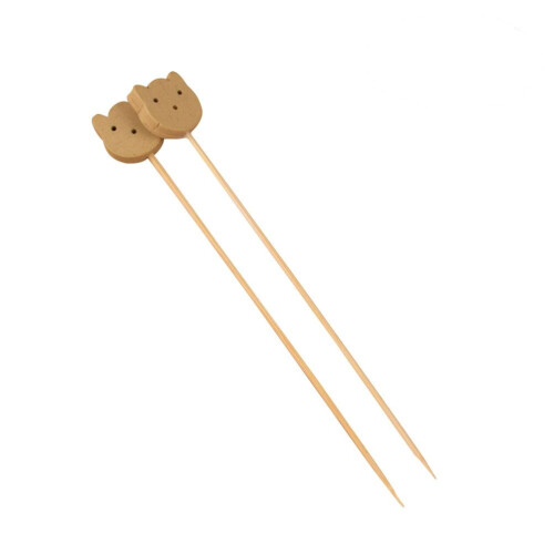 Cocktail Sticks Fruit Picks Light Brown for Drinks, 100 Picks for Appetizers