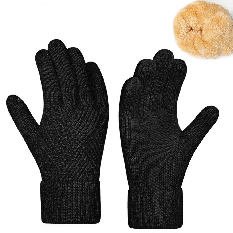 Women's Knitted Thermal Gloves Windproof Winter Gloves One 913211341216