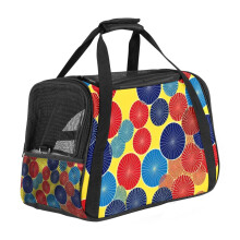 Colorful Bohemian Flowers Portable Dog Carrier Bag & Cozy Cat Carrying Case for Small Pets,Puppy Soft-Sided Pet Travel Bag