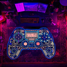 Tapis de sol gamer décoratif pour chambre de garçon - Tapis en forme de manettes de jeu, idéal pour décorer une chambre de garçon ou