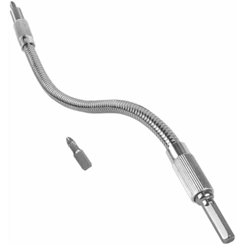 Flexible Drill Bit Extension With 1/4" Hex Shank, Bendable For Tight Spaces, Compatible With Standard Drills 9485826546603
