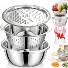 Deutsches Edelstahl-Waschbecken-Siebset 3-in-1