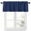 Cortina de varão sólida azul marinho 42x18 polegadas – Cortina translúcida para cozinha, sala de estar e quarto (1 painel) 1
