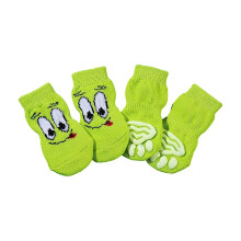 4-Pack Anti-Slip Pet Socks - Non-Skid Dog & Cat Paw Protectors for Indoor Floors, Soft Breathable Socks for Small Breeds Like Teddy & Corgi