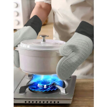 Gants de cuisine en silicone résistants à la chaleur – Gants épais, antidérapants et résistants à la chaleur pour micro-ondes, pâtisserie et