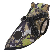 Meleg téli kutyaruházat, pamuttal bélelt síruha, egyrészes mellény mellkas és hát védelmére, hideg időjárási körülményekre való kis-