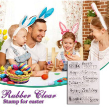 Decoration 1Pc Card Greetings Rubber For Making Happy Easter Home Diy