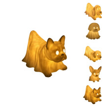 Hundeformet LED-spøkelses Halloween-dekor USB-drevet