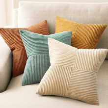 Housses de coussin bohèmes en velours orange et turquoise, lot de 4, 45 x 45 cm