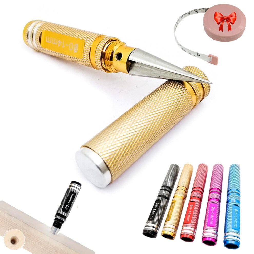 Multipurpose Manual Hole Punch, Steel 0-14Mm, 1-2/3Â Length, Air Transfer Holes Extension Tool, Multiple Hole Sizes (Yellow) 9485826546542