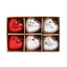 12 boules de Noël en forme de cœur pour la Saint-Valentin, boules rouges et blanches à paillettes pour sapin, mariage, anniversaire, décoration