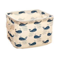 Boîte de rangement de bureau en coton et lin avec poignées, pliable et doublée | Organisateur multi-usages pour cosmétiques, serviettes,