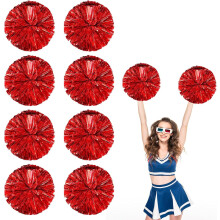 8 PCS Metallic Cheerleading Pom Pom for Team Spirit Sports Dance Cheering Kids Adults-Ring Style