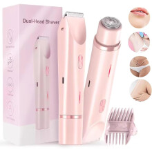 Silky Glow Razor – 2-in-1 Electric Dual-Head Body Shaver, IPX7 Waterproof Wet/Dry, for Face, Bikini, Underarm & Legs