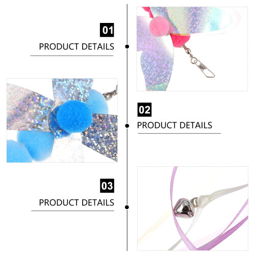 Cat Teaser Wand Refill Kit Butterfly Dragonfly Bee 4 Pcs 1
