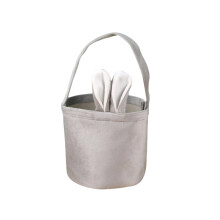 Bolsa de tecido com estampa de coelhinho da Páscoa e orelhas dobráveis (1 peça)