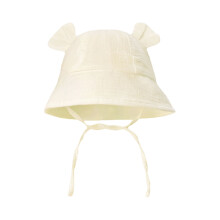Baby Gauze Bucket Hat Soft Fabric Sun Protection Headwear For Summer Outdoor Use,Beige