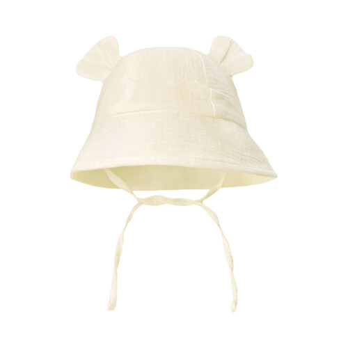 Baby bøttehatt i gasbind beige solbeskyttelse 1 stk