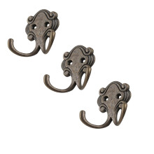 Ensemble de 4 crochets muraux en laiton antique style vintage