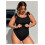 Black ribbed plus size one-piece swimsuit with bow 3
