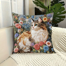 Housse de coussin 45x45 cm à motif âne, broderie style A, pour canapé, chambre, salon, décoration intérieure.