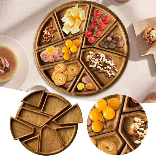 Funny Wooden Serving Tray with 8 Removable Compartments 2