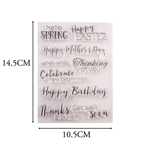 Decoration 1Pc Card Greetings Rubber For Making Happy Easter Home Diy 2