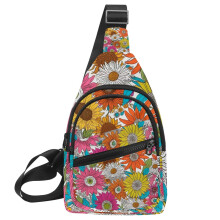 Vintage kvety sedmokrásky malá pánska dámska crossbody taška na hrudník, cestovná taška cez rameno batoh pánska bočná taška, denný batoh