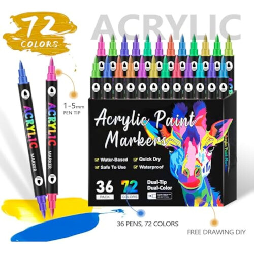 Acrylfarbmarker mit zwei Spitzen, 120 Farben 1