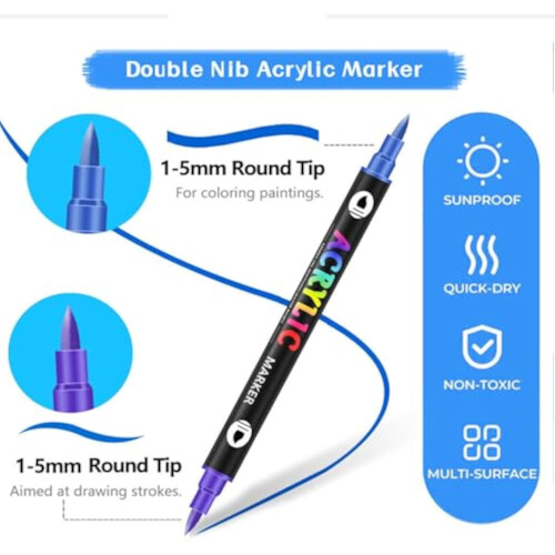 Acrylfarbmarker mit zwei Spitzen, 120 Farben 2