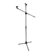 Soporte para micrófono con brazo ajustable en altura y base de trípode