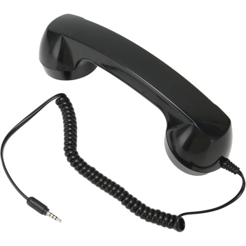 Retro Phone Handset, Handheld Cell Phone Receiver Radiation Proof Operation for Computers (Black) 2
