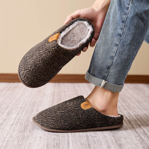 Ανδρικές παντόφλες Cozy Memory Foam Scuff, εσωτερικού/εξωτερικού χώρου, λαστιχένια σόλα, 2