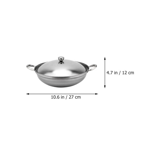 Stainless Steel Wok Pan with Lid and Handle 1