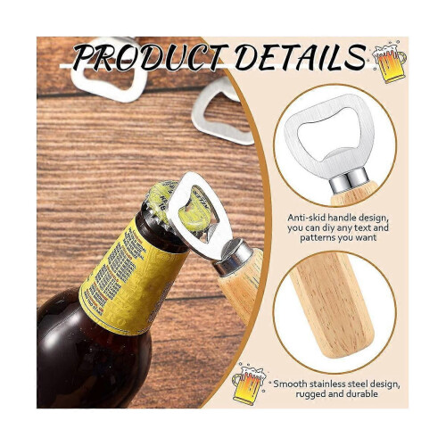 Abrebotellas de acero inoxidable con mango de madera (20 unidades) 1