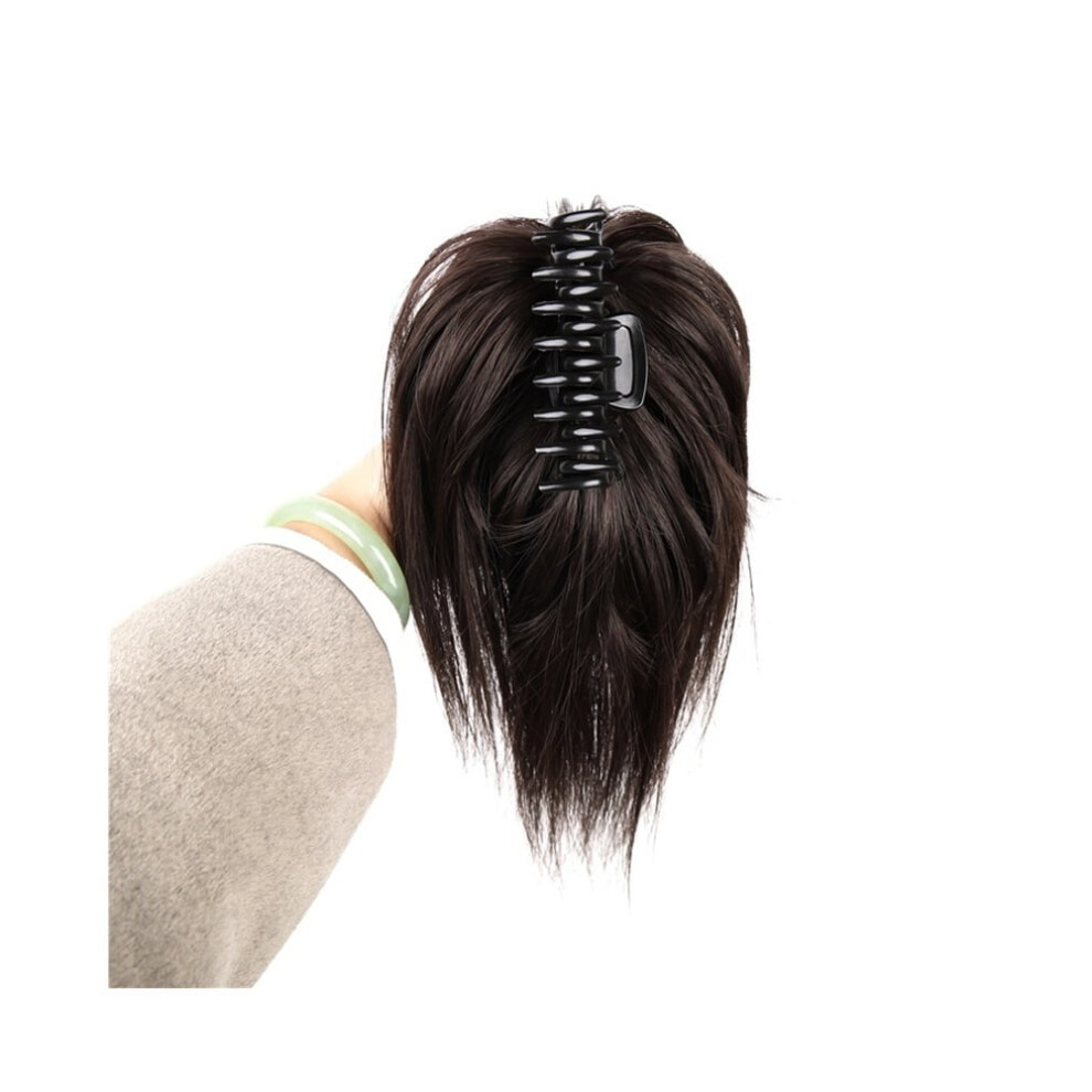 Messy Bun Hair Piece Synthetic Fibre Claw Clip Short Straight Ponytail Extension Tousled Updo Hairpiece