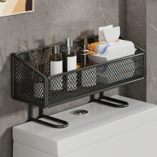 Under $5 Floating Shelf Above Toilet – Farmhouse Wall-Mounted Wire Metal Bathroom Organizer, Compatible with Standard Toilets