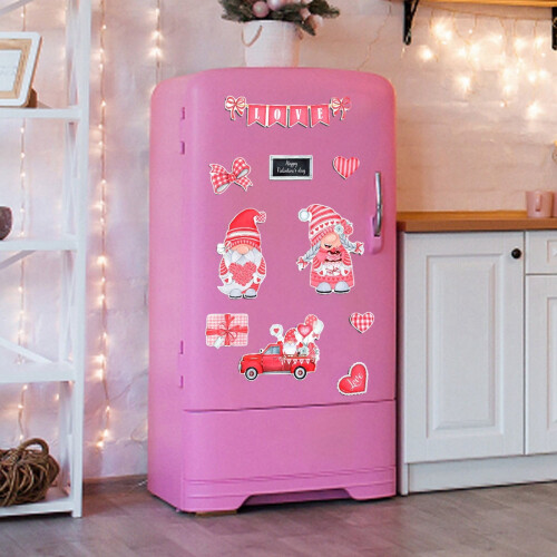 Valentine's Day Fridge Sticker Waterproof Pink 15 cm 1