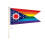 5' Wood Flag Pole Kit Wall Mount Bracket With 3x5 Ohio Rainbow Polyester Flag 1