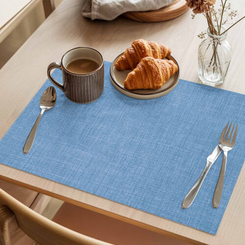 Vintage Leinen-Tischsets, himmelblau, 2er-Set 2