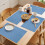 Vintage Leinen-Tischsets, himmelblau, 2er-Set 5