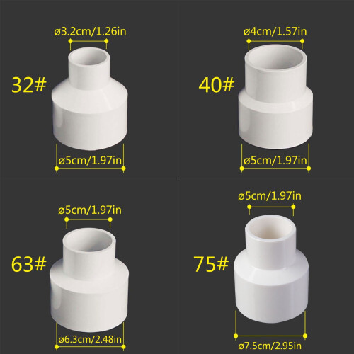 Εσωτερικός προσαρμογέας μειωτήρα 50mm έως 32/40/63/75mm για αξεσουάρ προσαρμογέα σωλήνα 2